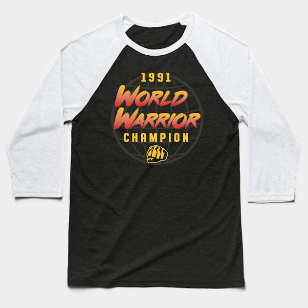 World Warrior Champion Baseball T-Shirt by Joebarondesign